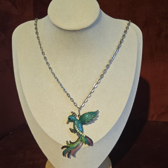 Jewelry - Vintage Y2k Colorful Phoniex Bird Pendant Necklace
